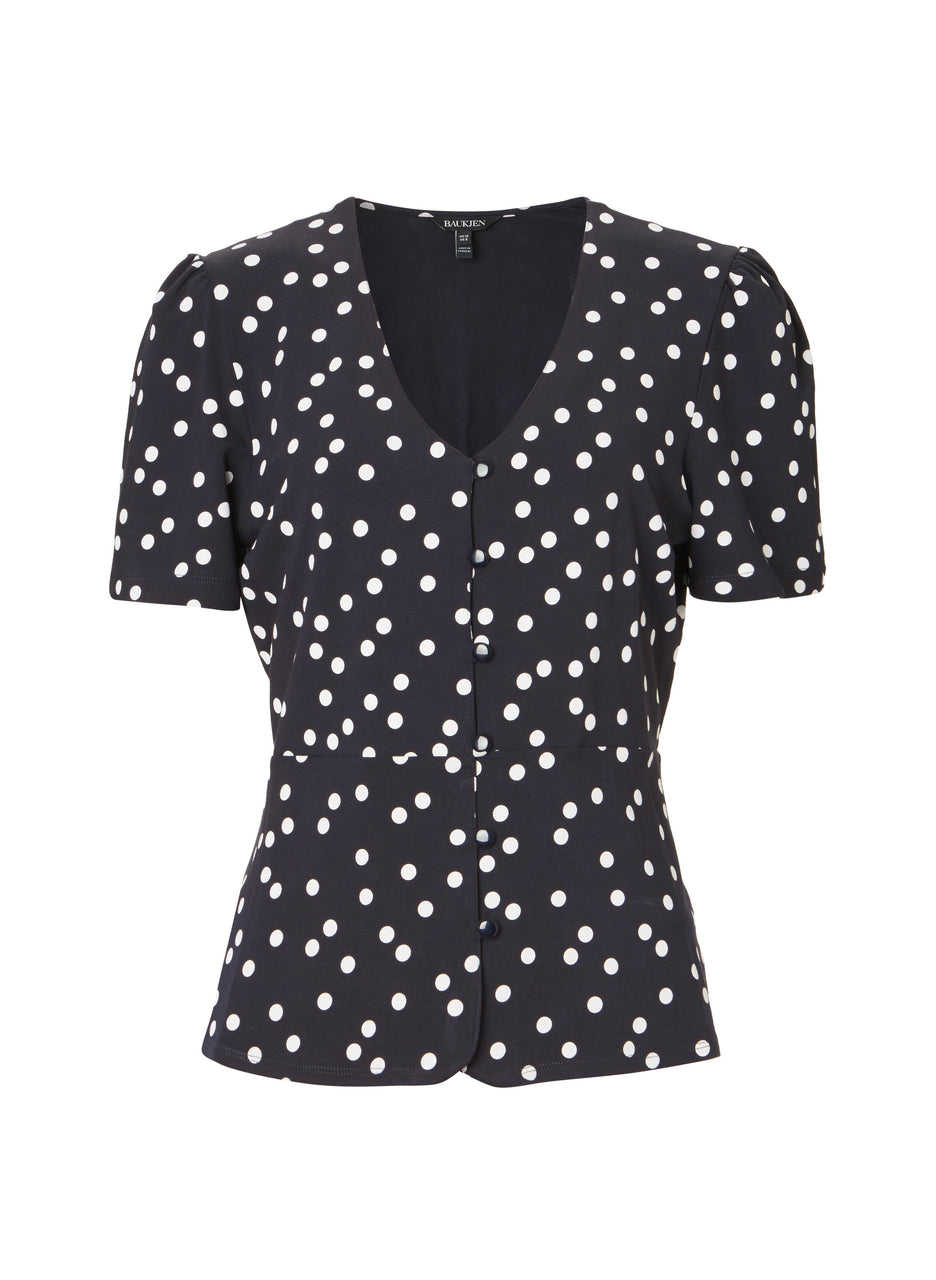 Sapphire Button Top
