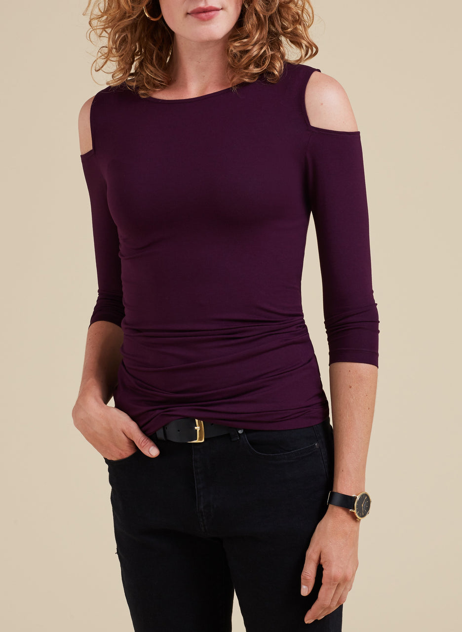 Lila Cold Shoulder Top