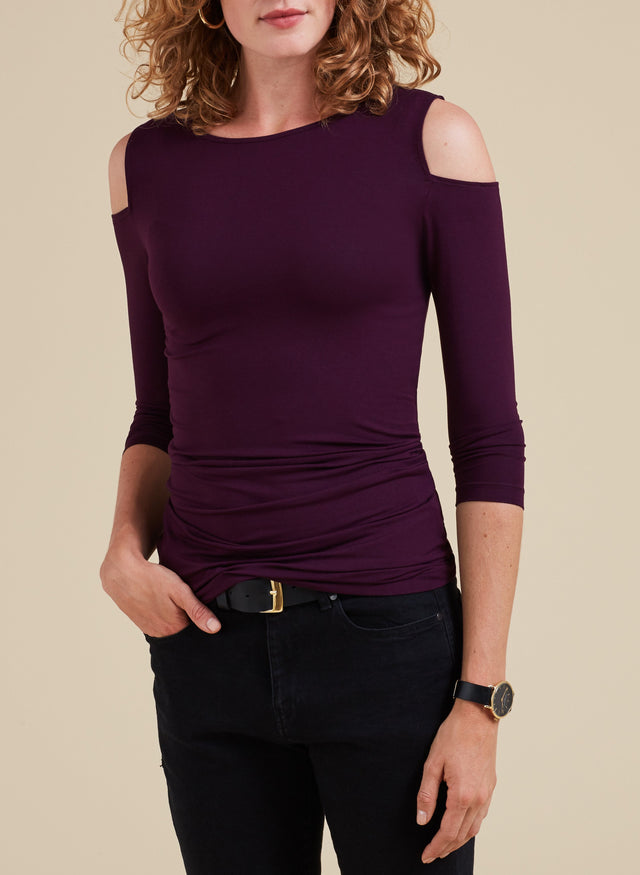 Lila Cold Shoulder Top