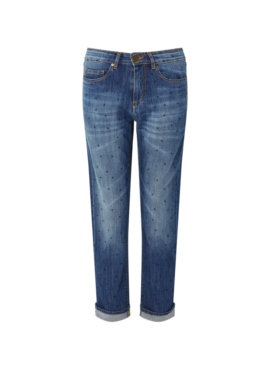 Star Print Boyfriend Jean